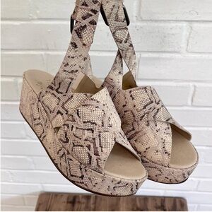 Amuse Society X Matisse Snakeskin Platforms Sandals, SZ 9 EUC